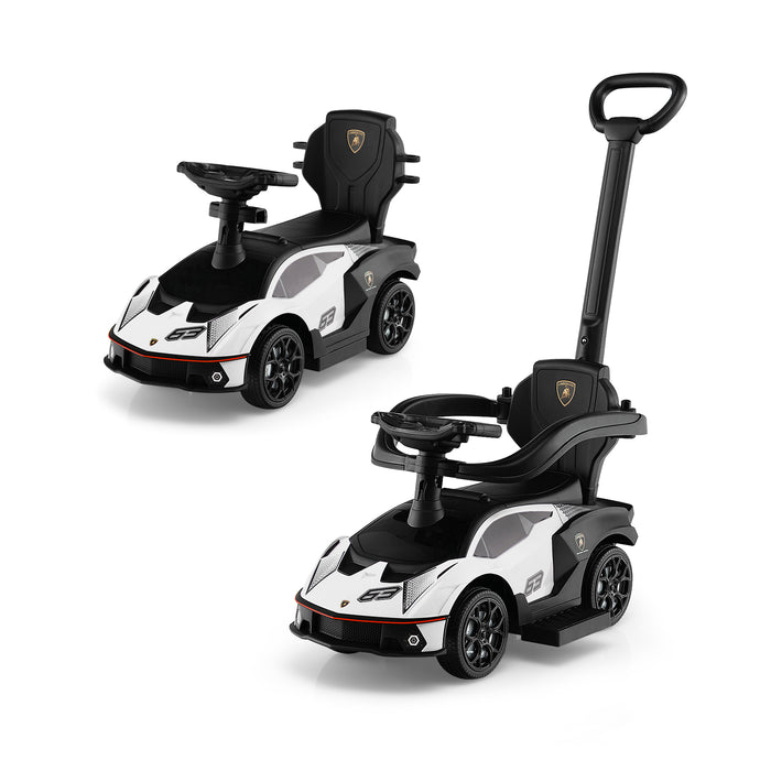 Licensed Lamborghini Kids Ride-on Car - Electric Green Vehicle with Push Handle - Perfect Outdoor Toy for Children's Playtime