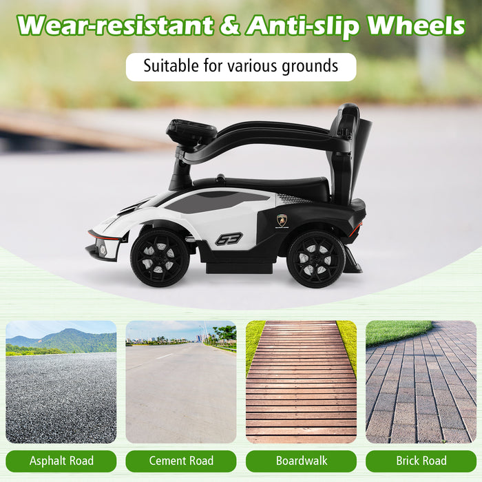 Licensed Lamborghini Kids Ride-on Car - Electric Green Vehicle with Push Handle - Perfect Outdoor Toy for Children's Playtime