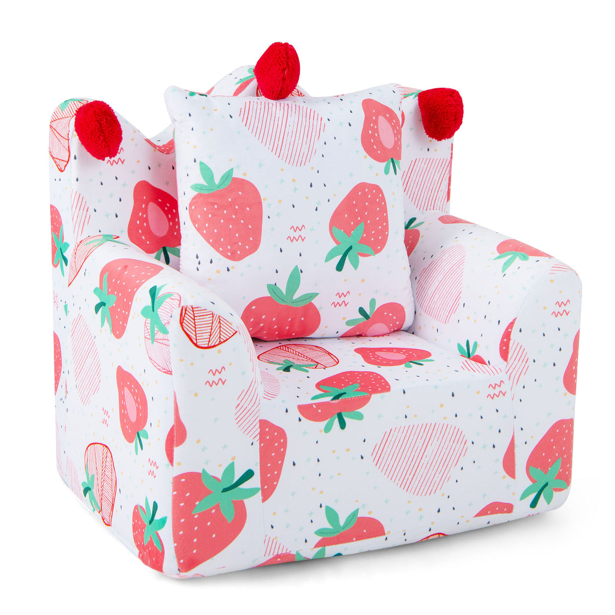 Pink Kids Armchair - Foam Filled Sofa Chair with Extra Padded Pillow - Ideal Comfortable Seating for Children