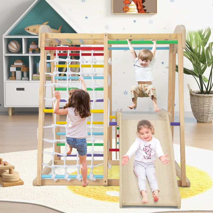 Jungle Gym Kids - 6-in-1 Indoor Wooden Playground Climber Playset - Ideal Active Play Solution for Children