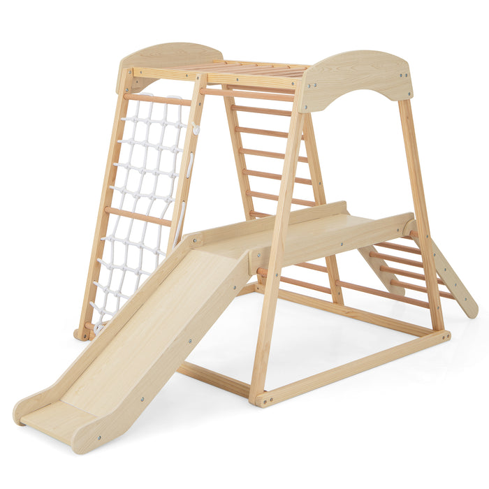 Jungle Gym Kids - 6-in-1 Indoor Wooden Playground Climber Playset - Ideal Active Play Solution for Children