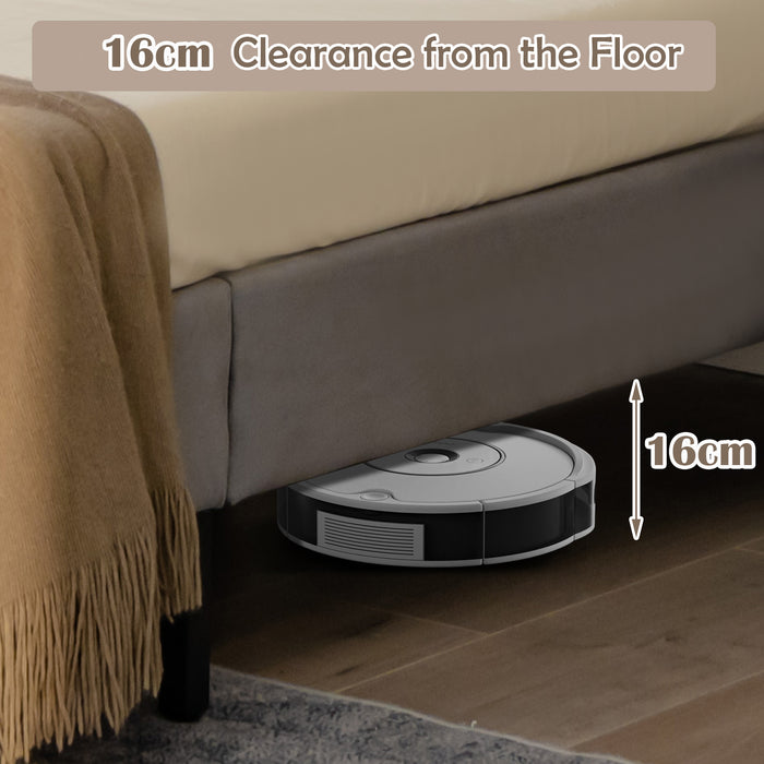 Bed Frame with Storage Headboard and Slat Support - Single/Double Size Comfortable Sleep Solution - Ideal for Compact Spaces Needing Extra Storage