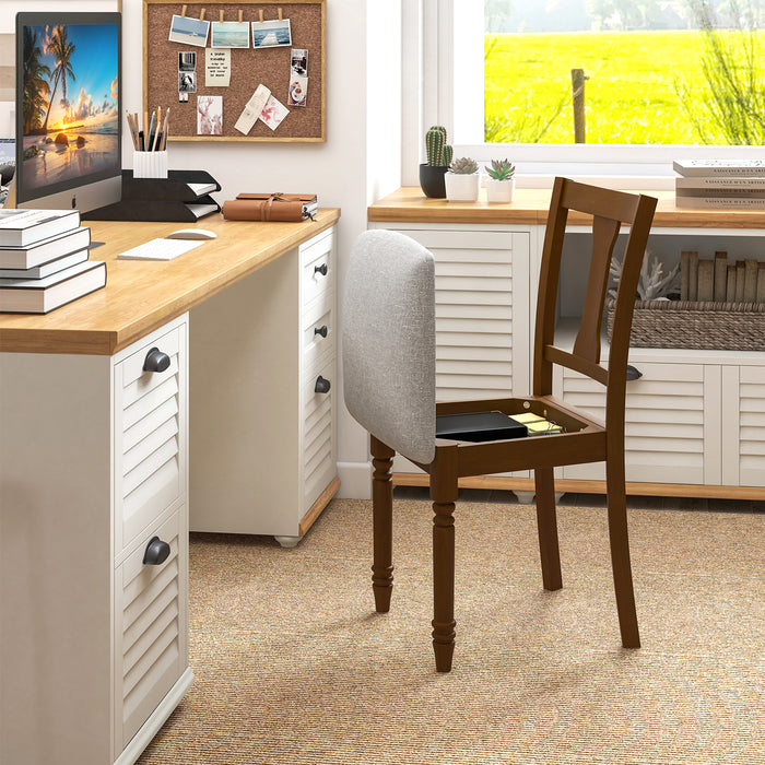 Linen Fabric Kitchen Chair - Dining Chair with Built-In Storage Space - Ideal Furniture Piece for Space-Efficient Dining Rooms