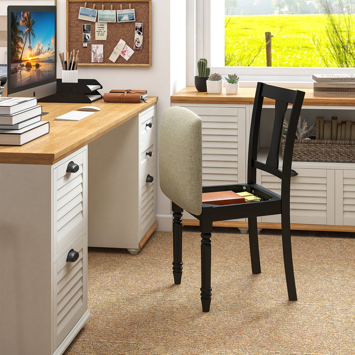 Linen Fabric Kitchen Chair - Dining Chair with Built-In Storage Space - Ideal Furniture Piece for Space-Efficient Dining Rooms