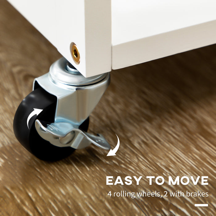 Bamboo Kitchen Island Set with Stools - Rolling Breakfast Cart with Drop Leaf, Drawers, Towel Rack - Space-Saving Dining Solution for Small Apartments