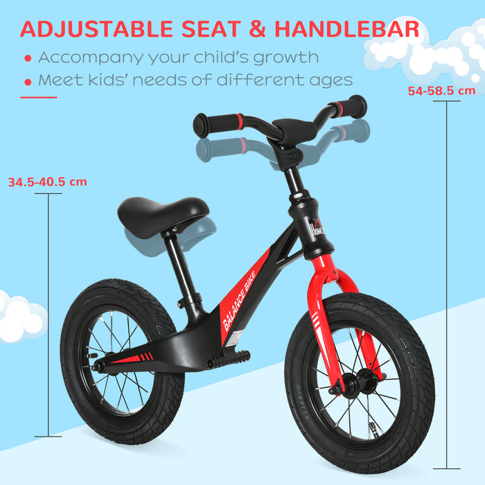 Kids Balance Bike 30cm - No-Pedal Design with Air-Filled Tires, Adjustable Handlebars & Padded Seat - Perfect Training Cycle for Toddlers Ages 3-6