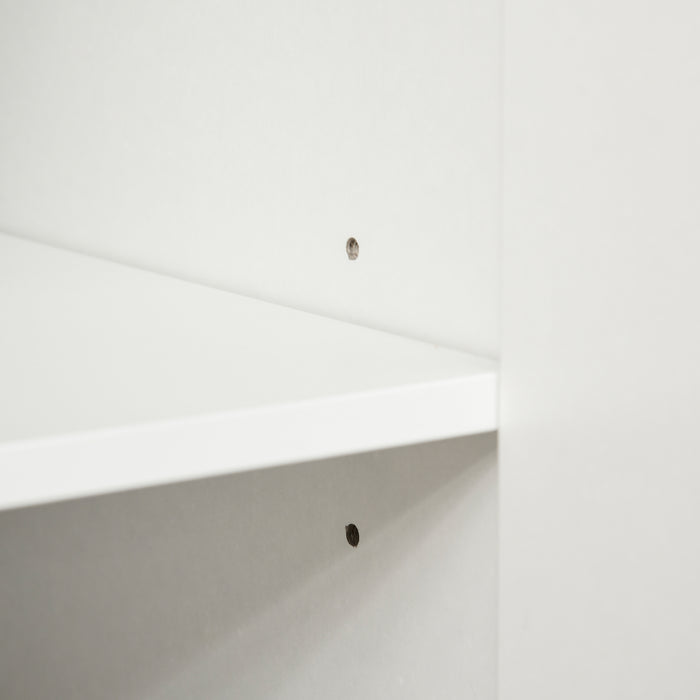 Freestanding Wooden Cabinet for Bedroom - High-Gloss Sideboard with Adjustable Shelves - Elegant Storage Solution for Clutter-Free Living Spaces