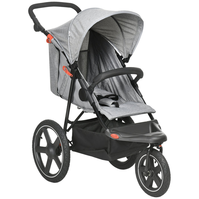 Tri-Wheel Foldable Stroller with Canopy and Basket - Versatile Travel System for Babies - Compact Storage Solution for On-the-Go Parents