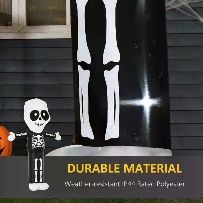 3m Tall Halloween Inflatable Skeleton Ghost - LED Lighted Yard Decor for Nighttime Display - Quick Next Day Delivery for Immediate Festive Setup
