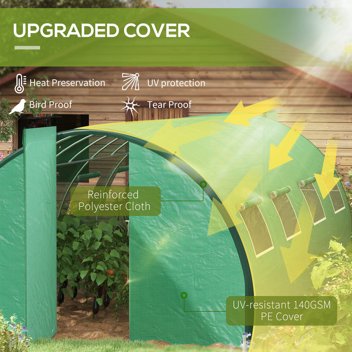 Upgraded Polyethylene Polytunnel - 6x3m Walk-in Greenhouse with Enhanced Structure - Ideal for Garden Plant Protection and Growth