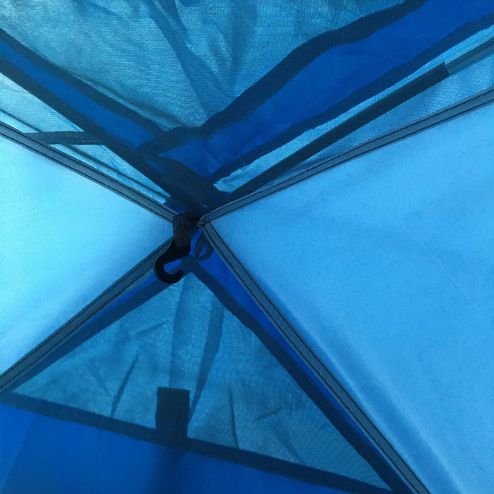 2-Person Dome Camping Tent with Large Windows - Waterproof, Spacious Design in Blue and Grey - Ideal for Couples or Solo Adventurers