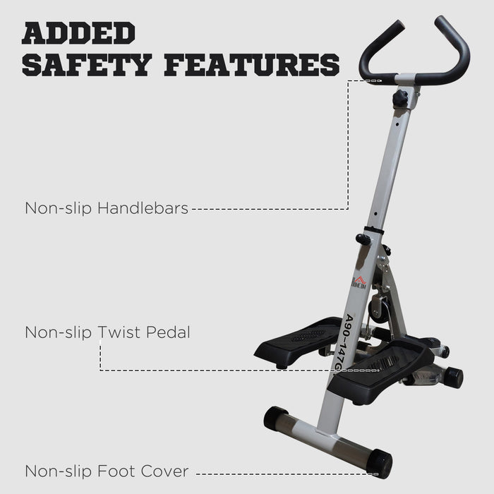 Stepper with Handle and Hand Grips - Compact Fitness Machine for Aerobic Workouts - Ideal for Home Gym and Cardio Training