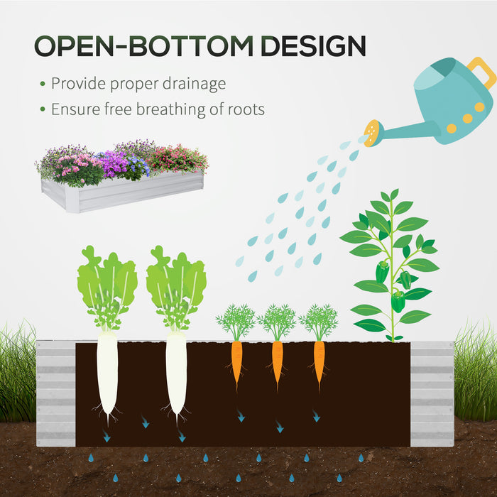 Steel Raised Garden Bed with Greenhouse Cover - Durable Planter Box with Roll-Up Window, Dual Use Design - Perfect for Flowers, Vegetables, and Fruits