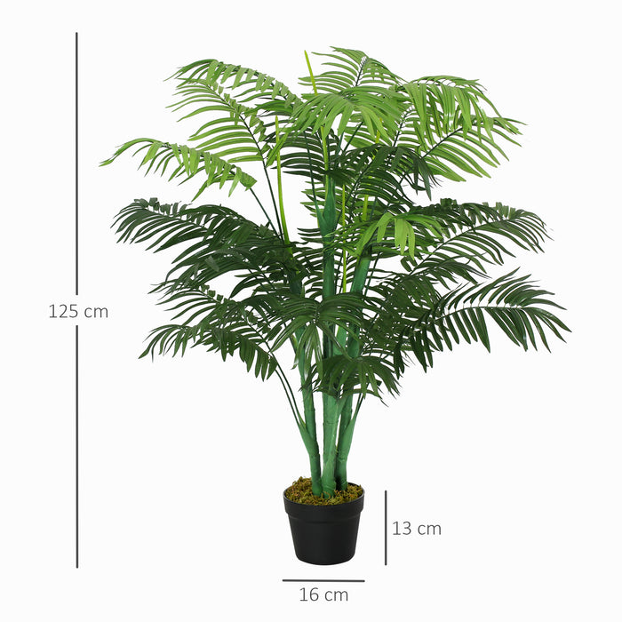 Artificial Palm Tree Duo - 125cm Tall Faux Plants in Pots for Home & Outdoor Decor - Lifelike Greenery for Indoor Ambiance