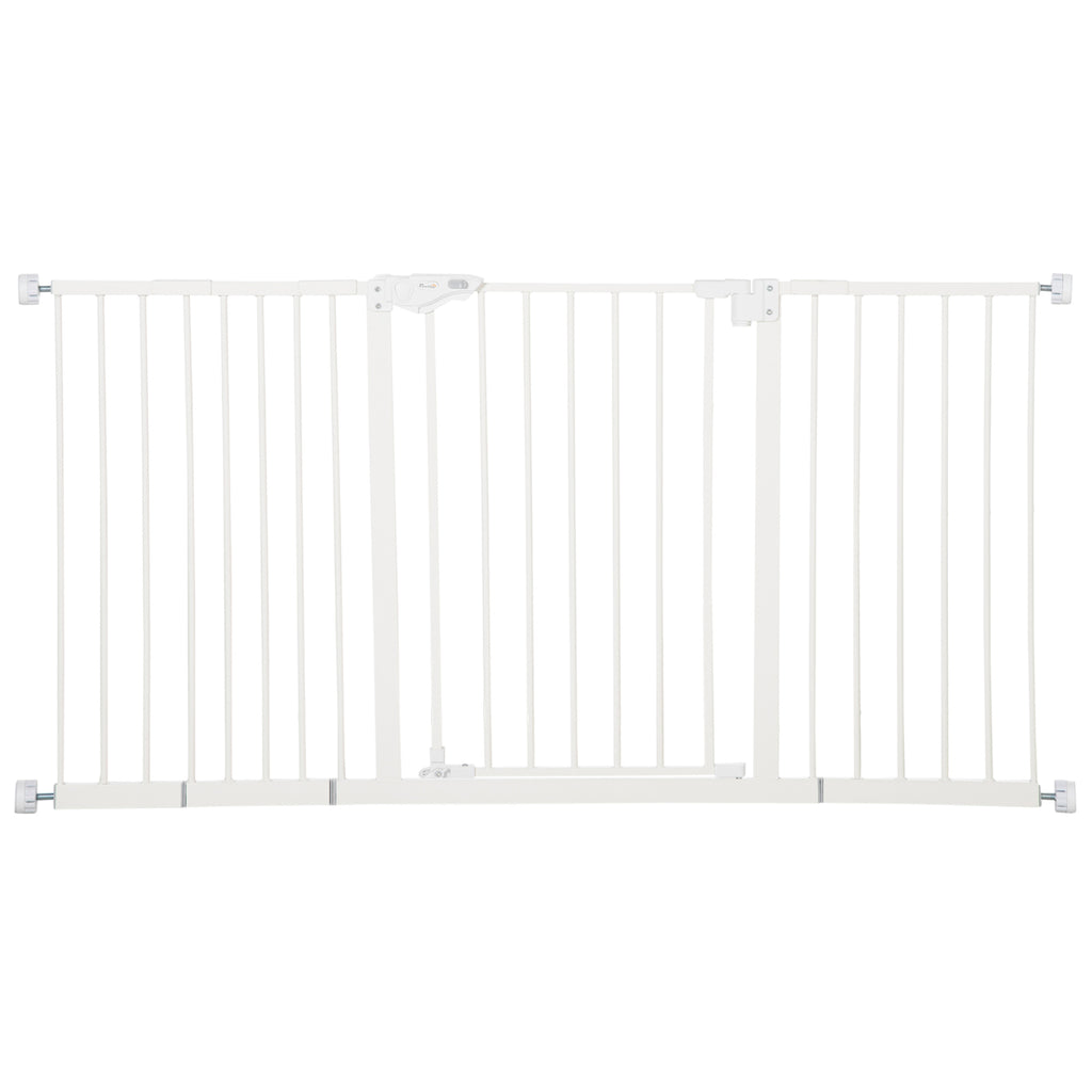 Safety Pet Guard - Pressure-Mounted Auto-Close Dog Gate for Stairways & Doorways - 74-148cm Expandable Barrier for Pets, Ideal for Hallways