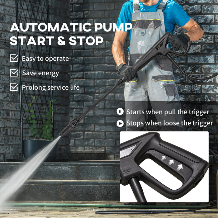 High-Pressure Power Washer 1800W - 150 Bar Pressure, 510 L/h Flow Portable Jet Wash Cleaner in Blue - Ideal for Home & Car Cleaning