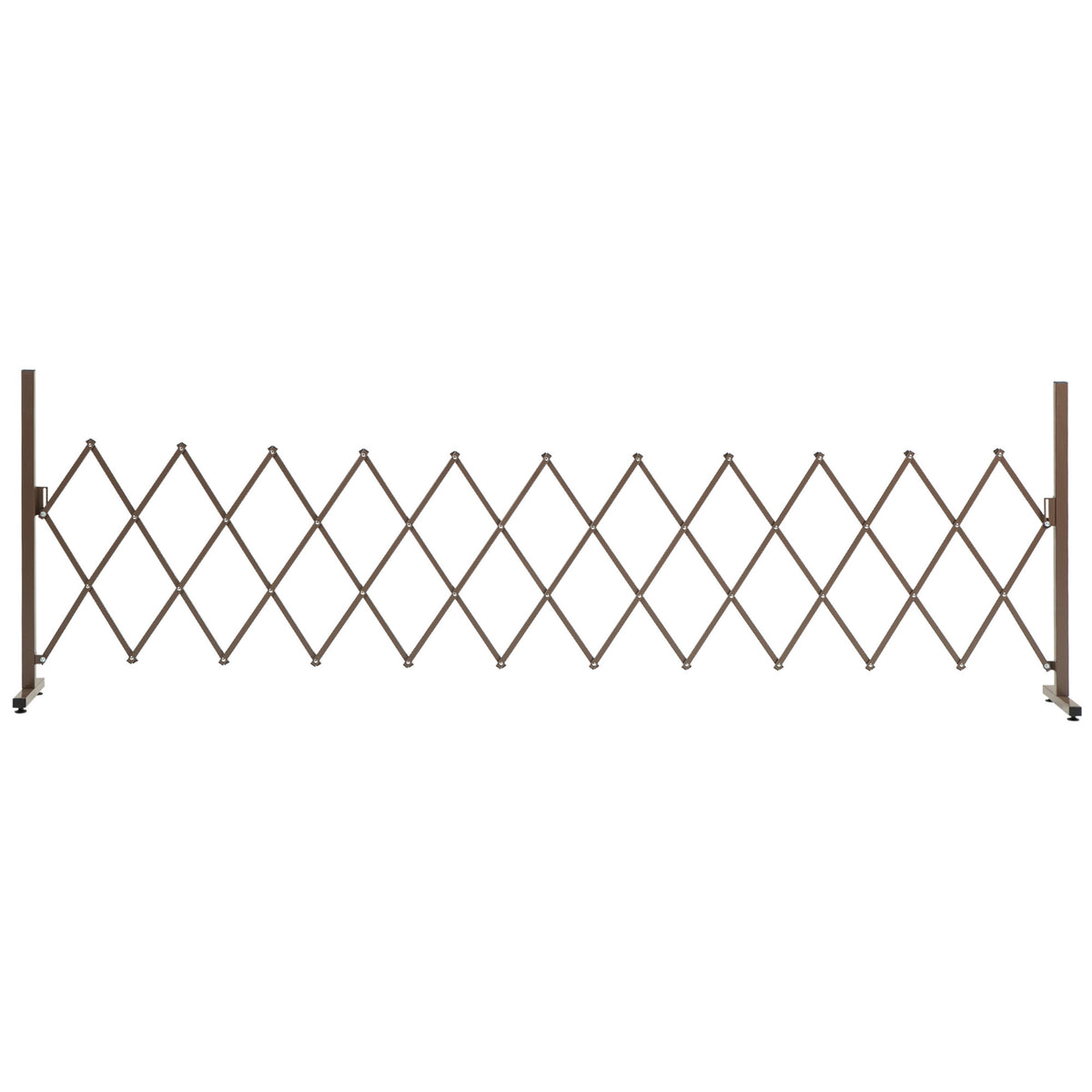 Freestanding Expandable Trellis Fence - Foldable Aluminum Garden Screen Panel, 300cm x 103.5cm, Dark Brown - Ideal for Privacy & Outdoor Decoration