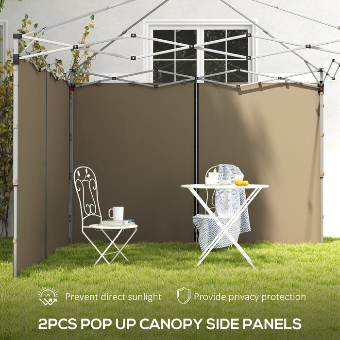 Gazebo Side Panels 2-Pack for 3x3m/3x6m Canopy - Beige Replacement Panels with Zipped Doors - Ideal for Outdoor Shelter and Privacy
