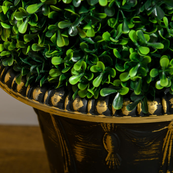 Topiary Spiral Boxwood Trees - Set of 2 Lifelike Artificial Plants in Pots for Indoor & Outdoor Decor, 90cm Tall - Enhances Home and Office Spaces