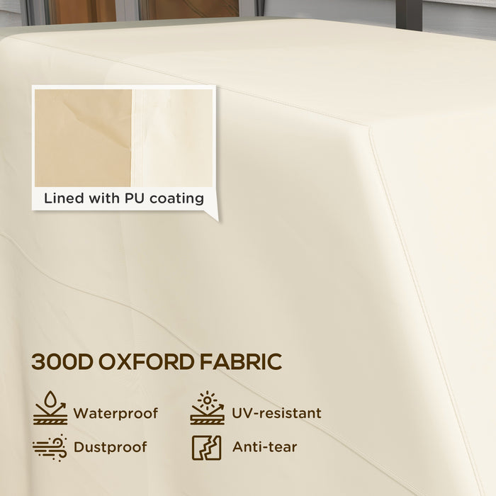 Outdoor Grill Protector - 66W x 152L cm Beige PU-Coated Weatherproof Cover - Ideal for Patio BBQ Shelter