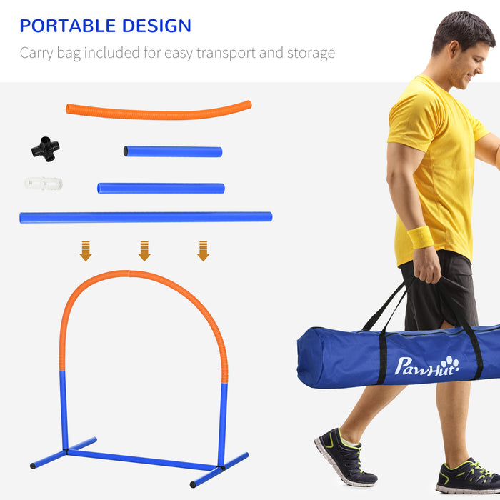 Portable Dog Agility Training Kit - 4 Piece Set in Blue - Ideal for Active Dogs & Pet Training Enthusiasts