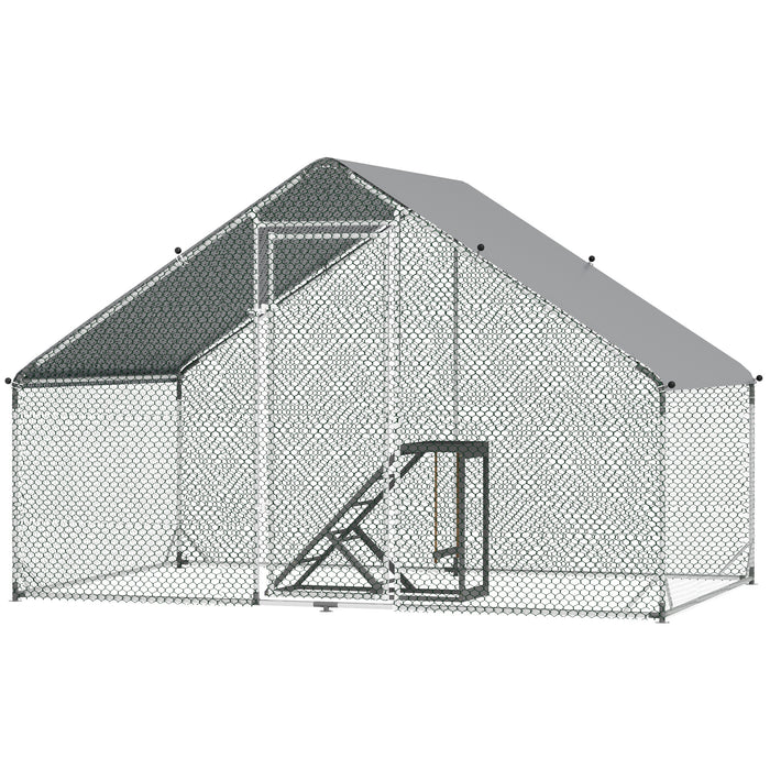 Chicken Coop Extension Pen with Activity Shelf - Spacious 3x2x2m Outdoor Walking Enclosure - Ideal for Poultry Exercise and Protection