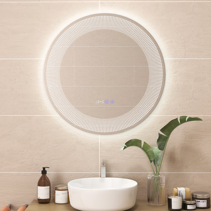 Vanity Makeup Mirror - Wall-Mounted, 3-Color Dimmable Lights with Touch Switch - Ideal for Beauty Enthusiasts and Makeup Artists
