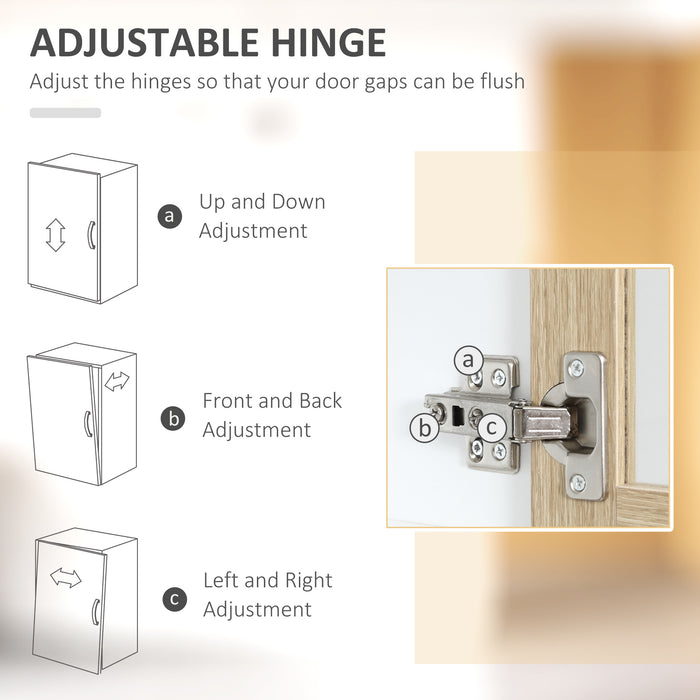 Kitchen Storage Organizer Hutch - Freestanding Cabinet with Central Drawer, Glass Doors & Countertop - Space-Saving Solution for Modern Kitchens, 180cm Tall