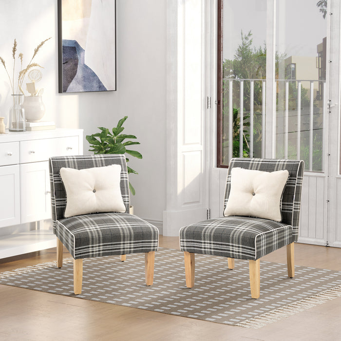 Modern Patterned Accent Dining Chairs Set of 2 - Stylish Upholstered Seating with Rubberwood Legs and Throw Pillows - Perfect for Kitchen and Living Room Comfort