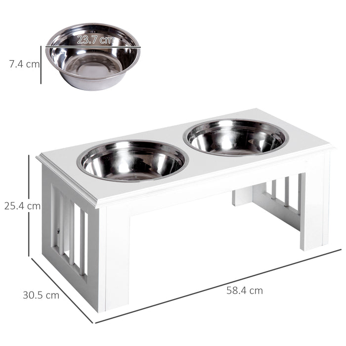 Stainless Steel Pet Feeder - Large 58.4 x 30.5 x 25.4 cm, Durable and Easy-to-Clean - Perfect for Cats and Dogs