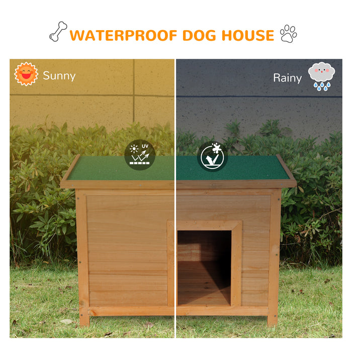 Elevated Wooden Dog Kennel - 85cm Waterproof Pet Shelter for Outdoors - Ideal for Keeping Pets Dry and Comfortable