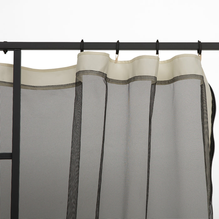 10 x 10ft Gazebo Replacement Mesh Netting - 4-Panel Mosquito Screen Walls with Zippers - Ideal for Outdoor Patio Protection