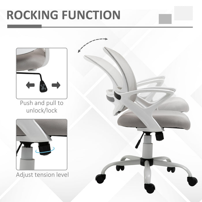 Ergonomic Office Mesh Chair - Swivel Desk Chair with Adjustable Armrests and Lumbar Back Support - Ideal for Home Office Comfort and Posture Improvement