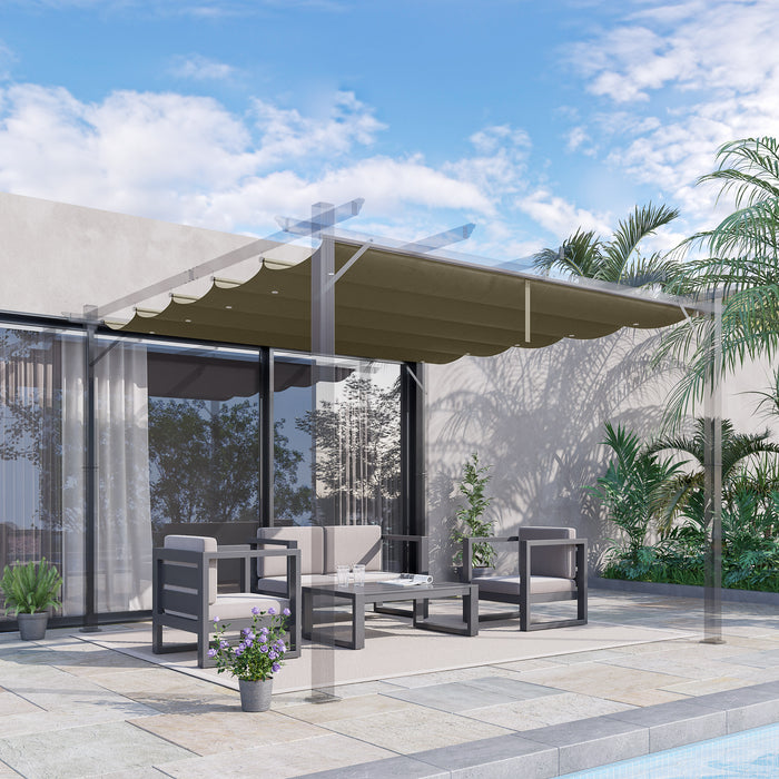 Retractable Pergola Shade Cover 3x3m - Durable Replacement Canopy Fabric, Gazebo Compatible, in Elegant Tan - Ideal for Outdoor Comfort and Entertaining