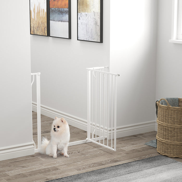 Extra Wide Dog Safety Gate with Door - Pressure Mounted Barrier for Doorways, Hallways, Staircases - Ideal for Pet Confinement and Safety in Home