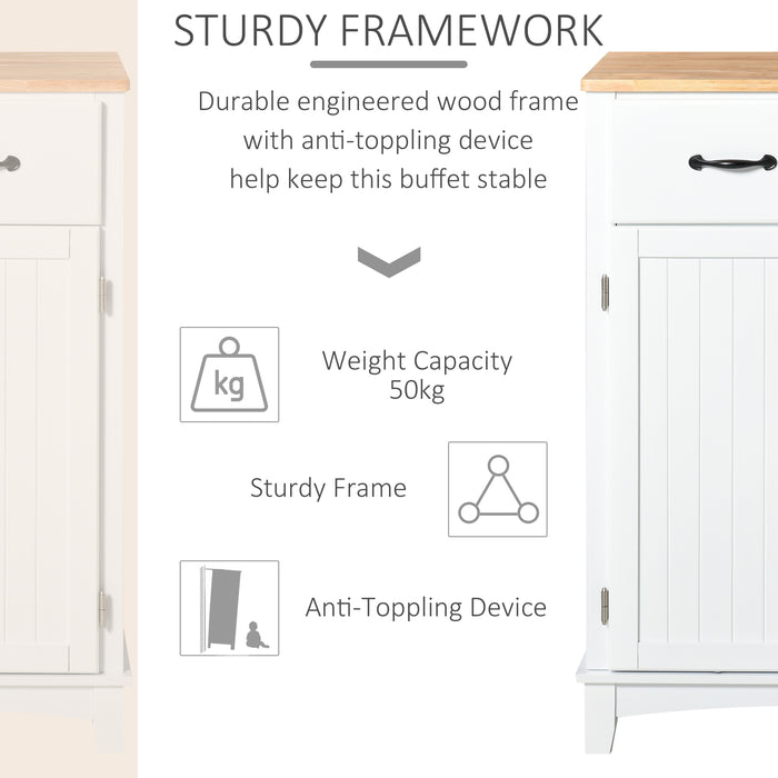 Wooden Kitchen Cupboard with Modern Design - Tableware and Storage Cabinet with 2 Organizing Drawers - Ideal for Dining and Living Pantry Room Essentials