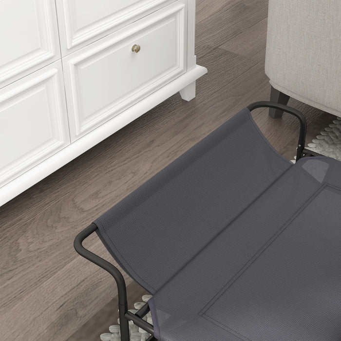 Elevated Dog Bed with Angled Headrest - Durable & Washable Mesh Cot with Non-Slip Feet - Comfortable Sleeping Solution for Small to Medium Breeds, 91 x 69 x 29 cm