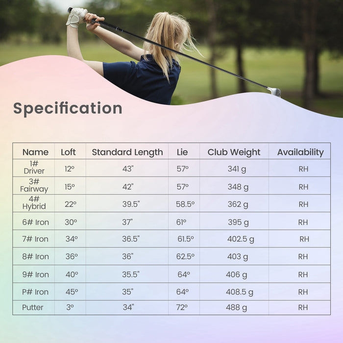 Ladies' Complete Golf Club Set - 9 Piece Set with 460cc Alloy Driver in Pink - Perfect for Women Golfers Seeking to Enhance their Game