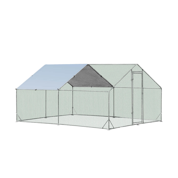 Large Spire-Shaped Coop - Chicken Coop with Sun-Protective Cover, Measuring 600 cm x 300 cm x 195 cm - Perfect Solution for Protecting Poultry From the Sun and Elements