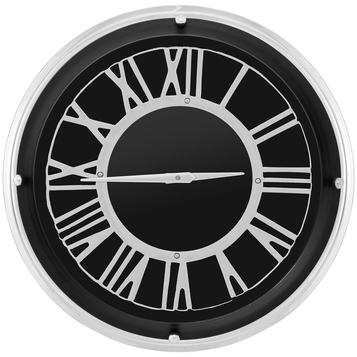 Silent Wall Clock with Silver Frame - 14/17.5 Inch Decorative Wall Accessory - Ideal for Noise-Sensitive Environments