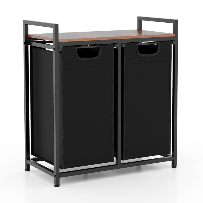 Laundry Hamper Organizer - Modern Hamper with Shelf and Dual Removable Bags - Ideal for Household Laundry Sorting Needs