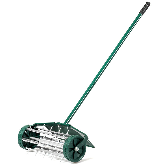 Manual Grass Roller - Lawn Spike Aerators with Protective Fender - Ideal for Gardening Enthusiasts and Greenkeepers