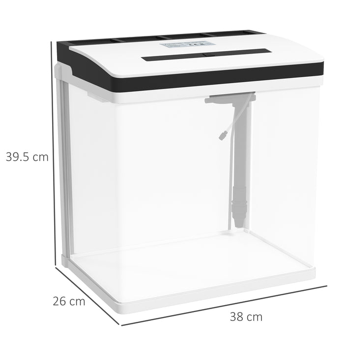 28L Glass Aquarium Fish Tank - Includes Filter & LED Lighting, Ideal Home for Betta, Guppy, Mini Parrot Fish, Shrimp - Compact Size 38 x 26 x 39.5cm