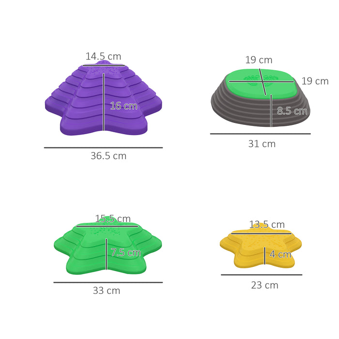 Kids Balance Stepping Stones - 11 Piece Set of Non-Slip Starfish Shaped Obstacle Course Components - Enhances Coordination for Indoor & Outdoor Sensory Play