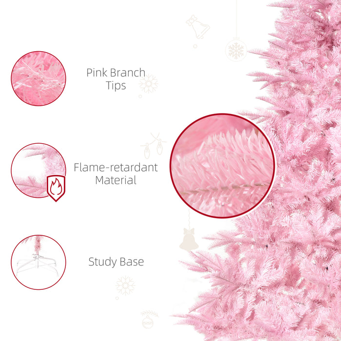 6FT Pop-up Christmas Tree - Artificial Holiday Decoration with Auto-Open Feature - Ideal for Home and Party Decor in Pink