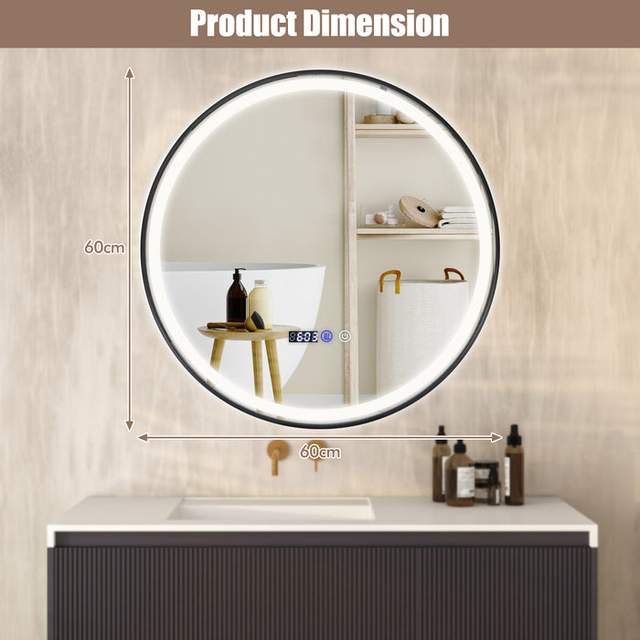 Unknown Brand - Illuminated Bathroom Mirror with Tri-Color LED Lighting and Memory Feature - Ideal for Enhancing Vanity Spaces with Customizable Ambience