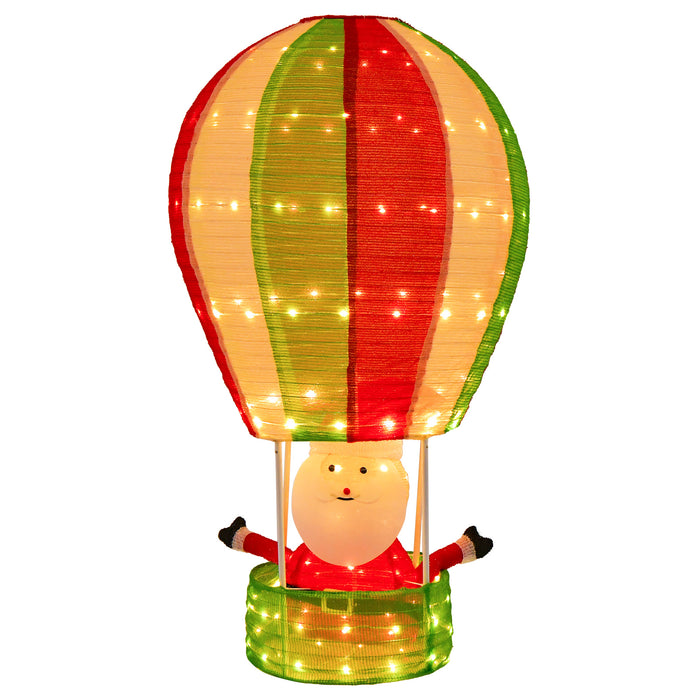 Hot Air Balloon Santa - Lighted Display with LED Lights and Pop-up Design - Perfect for Indoor or Outdoor Christmas Decoration