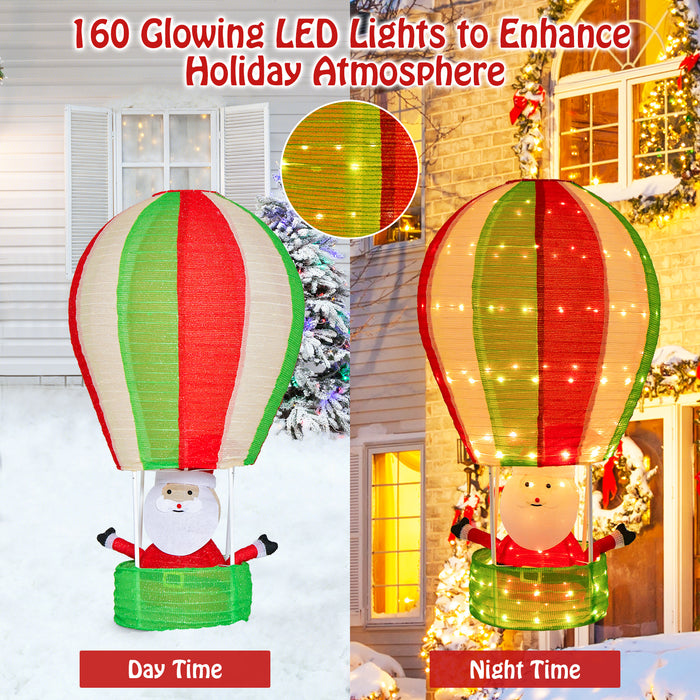 Hot Air Balloon Santa - Lighted Display with LED Lights and Pop-up Design - Perfect for Indoor or Outdoor Christmas Decoration