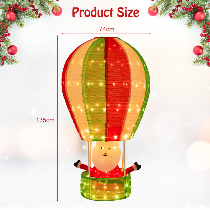 Hot Air Balloon Santa - Lighted Display with LED Lights and Pop-up Design - Perfect for Indoor or Outdoor Christmas Decoration