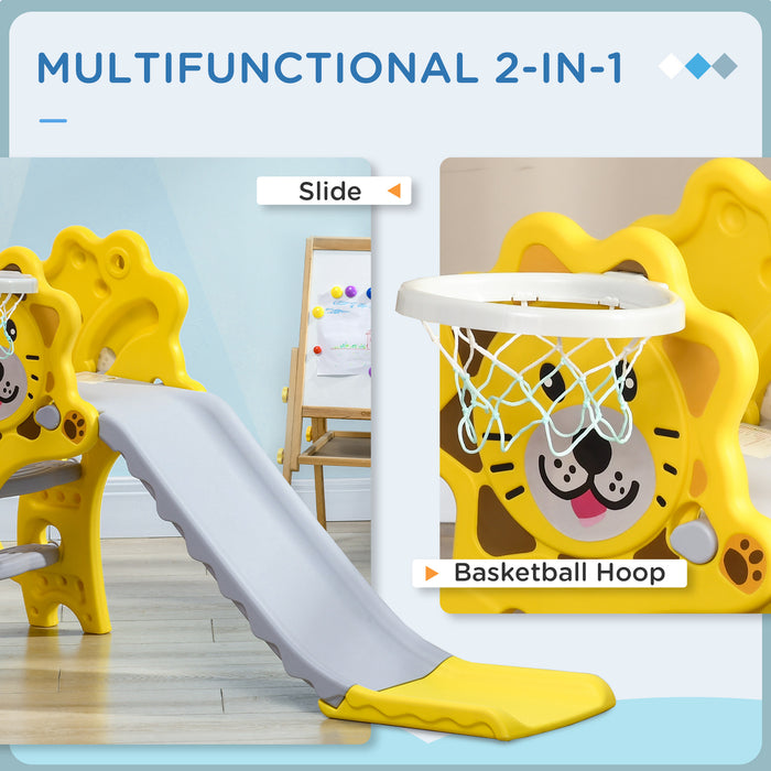 Kids' Indoor Slide and Basketball Hoop Combo - Easy Assembly Playset for Toddlers - Fun and Safe Entertainment for 18-36 Month Olds